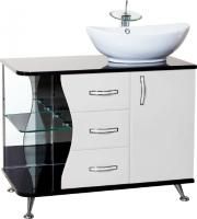 Тумба под раковину Bellezza Рио 90 R черно-белая