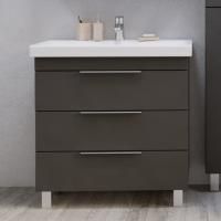 Тумба с раковиной 1MarKa Gaula 80Н черная, 3 ящика