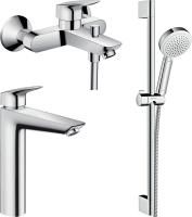 Душевой комплект Hansgrohe Logis 71091000 + Logis 71400000 + душевой гарнитур Crometta 100 Vario 26651400