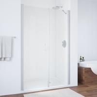 Душевая дверь в нишу Vegas Glass EP-F-2 120 07 01 L профиль матовый хром, стекло прозрачное