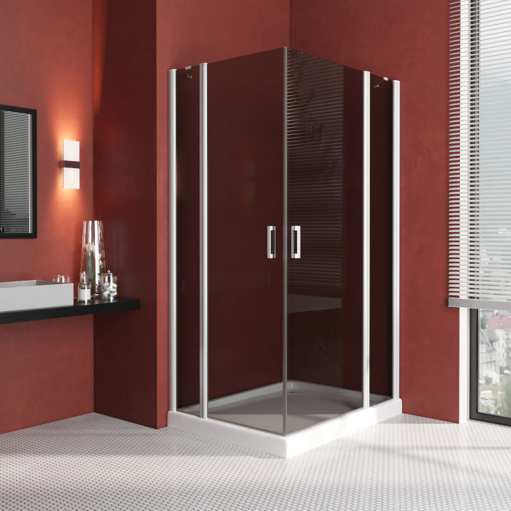 Душевой уголок Vegas Glass EFA-F LUX 120*90 01 07 R, профиль белый, стекло графит