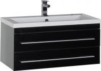 Тумба под раковину Aquanet Верона 90 подвесная черная