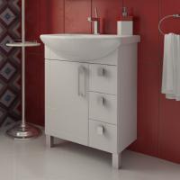 Тумба с раковиной Triton Диана 65 R, 3 ящика, белая