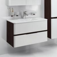 Тумба с раковиной Am.Pm Bliss D 80 белый глянец, венге