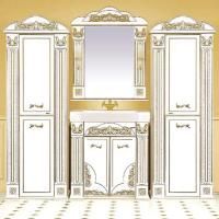 Мебель для ванной Misty Барокко 80 белая, патина