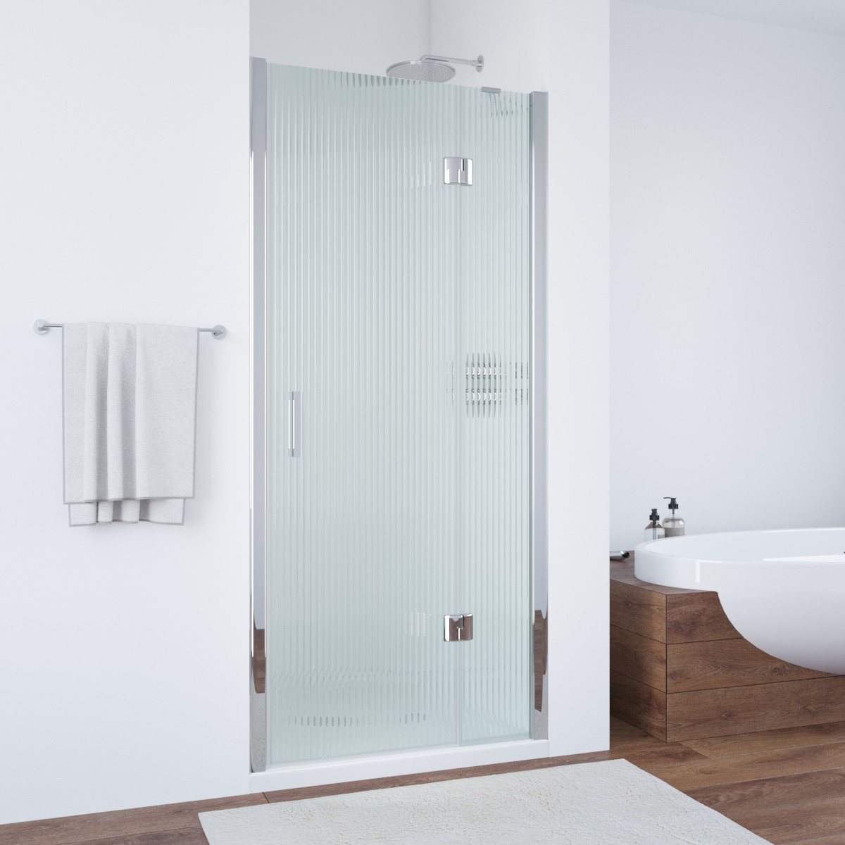 Душевая дверь в нишу Vegas Glass  AFP TUR NOVO h1890 95 08 Moru R, профиль глянцевый хром, стекло Moru