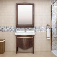 Мебель для ванной Misty Агата 80 напольная, орех, золотая патина