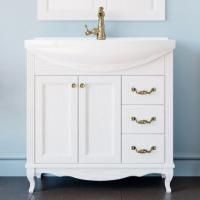 Тумба под раковину ValenHouse Эллина 85 белая, фурнитура бронза