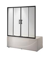 Шторка на ванну Taliente TA-1714CB, профиль черный матовый, стекло прозрачное