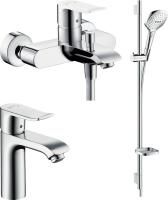 Душевой комплект Hansgrohe Metris 31080000 + Metris 31480000 + душевой гарнитур Raindance Select E 120 26621400