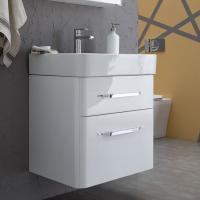 Тумба с раковиной Aquanet Виченца 60 белый глянец