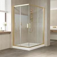Душевой уголок Vegas Glass ZA-F 120*110 09 01 профиль золото, стекло прозрачное
