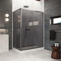 Душевой уголок Vegas Glass ZP+ZPV Protec 125*70 11 07, профиль оружейная сталь, стекло графит