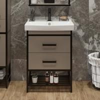 Тумба с раковиной Sanflor Норд 60 тауп с раковиной Strim 60