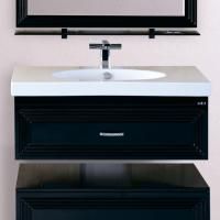 Тумба с раковиной Misty Европа 90 черная эмаль