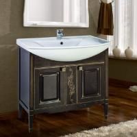 Тумба с раковиной ASB-Woodline Модена 85 орех с золотой патиной