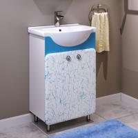 Тумба с раковиной Runo Капри 55 синяя