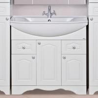 Тумба под раковину Misty Валерия 85 белая фактурная