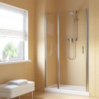 Душевая дверь в нишу Vegas Glass EP-F-1 LUX 155 08 crystalvision L профиль глянцевый хром, стекло crystalvision