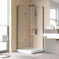 Душевой уголок Vegas Glass GPS-Fis LUX 80*80 05 crystalvision L профиль бронза, стекло crystalvision