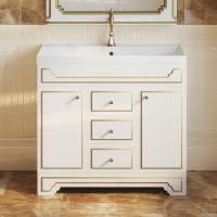 Тумба с раковиной Misty Praga 90 белая патина