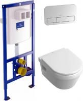 Инсталляция Villeroy & Boch 9224 6100 + кнопка Viconnect 9224 9069 матовый хром + унитаз подвесной Villeroy & Boch Omnia Architectura 5684 H101 alpin