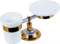 Мыльница Migliore Mirella ML.MRL-M067.CRDO и стакан, хром-золото