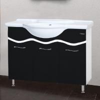 Тумба с раковиной Bellezza Мари 105 белая/черная