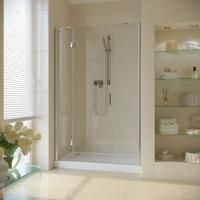 Душевая дверь в нишу Vegas Glass AFP-F LUX 140 08 crystalvision L профиль глянцевый хром, стекло crystalvision