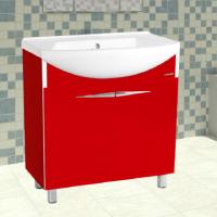 Тумба с раковиной Bellezza Глория Гласс 65 бордо