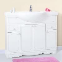 Тумба с раковиной Бриклаер Лючия 120 белый глянец