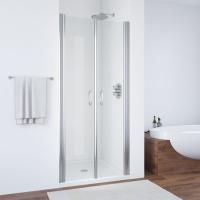 Душевая дверь в нишу Vegas Glass Е2Р 80 08 crystalvision профиль глянцевый хром, стекло crystalvision