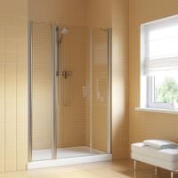 Душевая дверь в нишу Vegas Glass EP-2F LUX 175 08 crystalvision L профиль глянцевый хром, стекло crystalvision