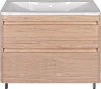 Тумба с раковиной Style Line Атлантика 90 Люкс Plus, напольная, ясень перламутр