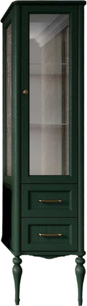 Пенал ValenHouse Эстетика 60 R зеленый витрина, фурнитура бронза