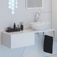 Тумба с раковиной Dreja Box+Line 120 белый глянец