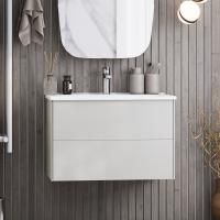 Тумба с раковиной Aquaton Сохо 75 слэйт, галька серая