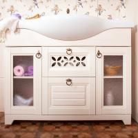 Тумба с раковиной Бриклаер Кантри 120 бежевый дуб