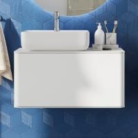 Тумба с раковиной Stworki Ноттвиль 80 белая, без выреза под смеситель