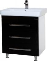 Тумба под раковину Bellezza Рокко 80 черная напольная 3 ящика