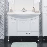 Тумба с раковиной Runo Севилья 105 с бельевой корзиной