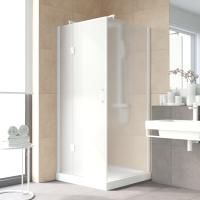 Душевой уголок Vegas Glass AFP-Fis LUX 110*80 01 10 L профиль белый, стекло сатин