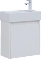 Тумба с раковиной Aquanet Nova Lite 50 белый глянец