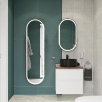 Мебель для ванной Stworki Берген 60 белая с темной столешницей, раковина Rotenburg 40 черная