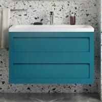 Тумба с раковиной Art&Max Platino 90 подвесная, бирюзовая матовая