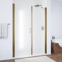 Душевая дверь в нишу Vegas Glass EP-F-2 125 05 10 L профиль бронза, стекло сатин