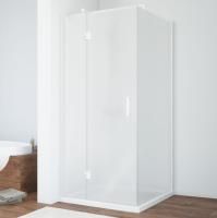 Душевой уголок Vegas Glass AFP-Fis 80 01 10 L профиль белый, стекло сатин