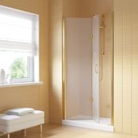 Душевая дверь в нишу Vegas Glass GPS LUX 95 09 10 L профиль золото глянцевое, стекло сатин