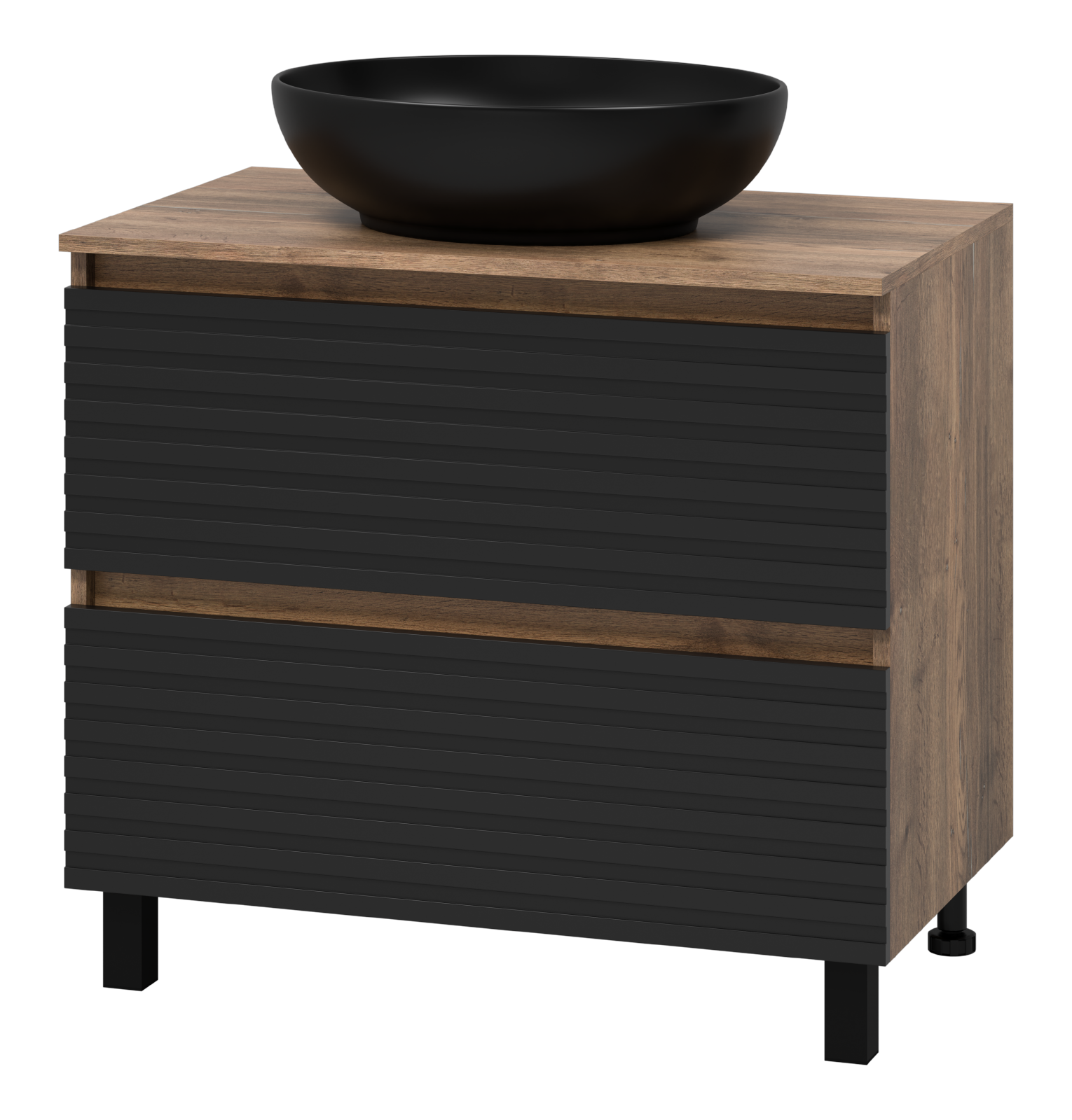 Тумба с раковиной Brevita Dakota 80 черная