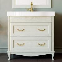 Тумба под раковину ValenHouse Лиора 90 слоновая кость, фурнитура золото